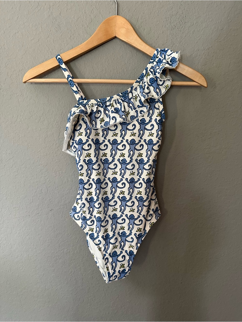 Roller Rabbit monkey swimsuit kids Sz 7/8 EUC